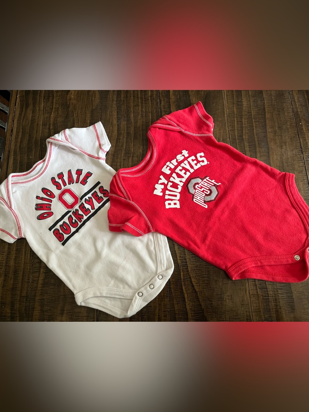 My First Buckeyes Ohio State Baby Bodysuit Set - Red & White